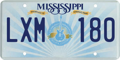 MS license plate LXM180