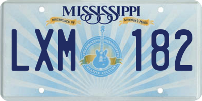 MS license plate LXM182