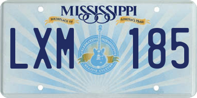 MS license plate LXM185