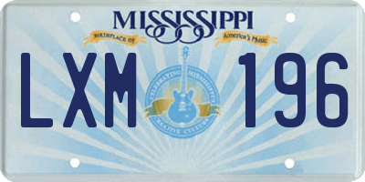 MS license plate LXM196