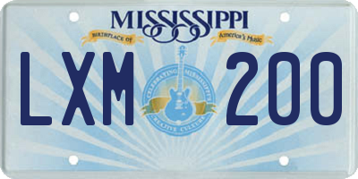 MS license plate LXM200