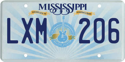 MS license plate LXM206