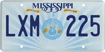 MS license plate LXM225