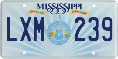 MS license plate LXM239