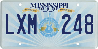 MS license plate LXM248
