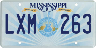 MS license plate LXM263