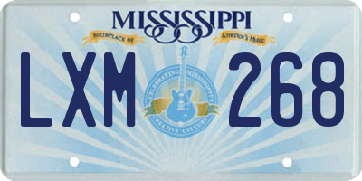 MS license plate LXM268