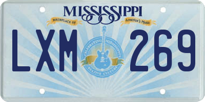 MS license plate LXM269