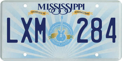 MS license plate LXM284
