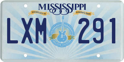 MS license plate LXM291