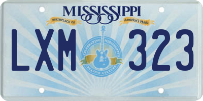 MS license plate LXM323