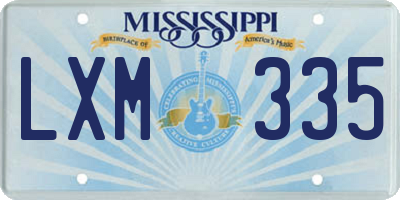 MS license plate LXM335