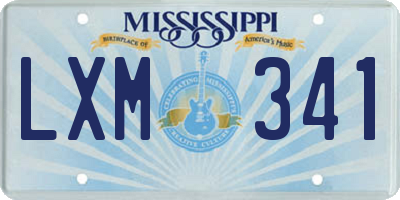 MS license plate LXM341