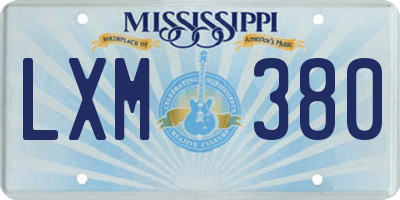 MS license plate LXM380