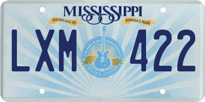 MS license plate LXM422