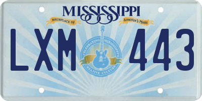 MS license plate LXM443