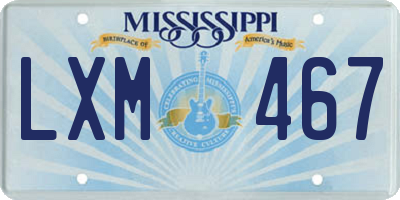 MS license plate LXM467