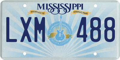 MS license plate LXM488