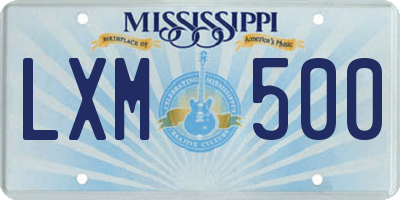 MS license plate LXM500