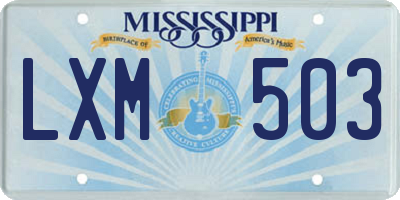 MS license plate LXM503