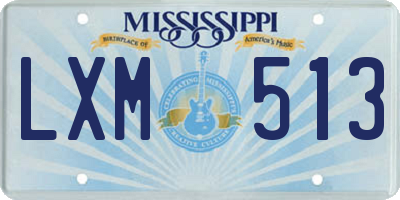 MS license plate LXM513