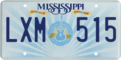 MS license plate LXM515