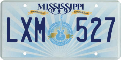 MS license plate LXM527
