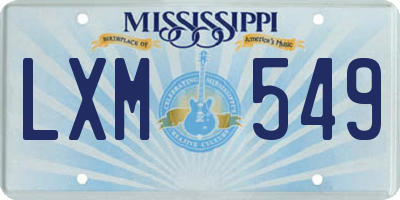 MS license plate LXM549