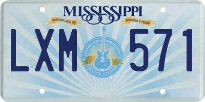 MS license plate LXM571