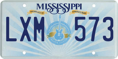 MS license plate LXM573