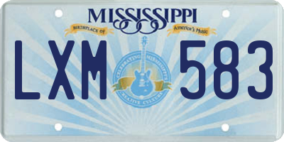 MS license plate LXM583
