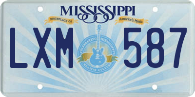 MS license plate LXM587