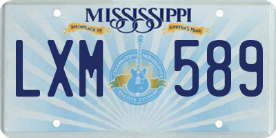 MS license plate LXM589