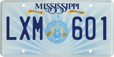 MS license plate LXM601