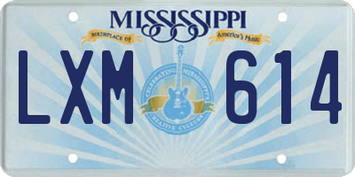 MS license plate LXM614