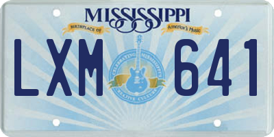 MS license plate LXM641