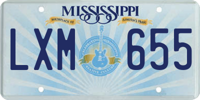 MS license plate LXM655