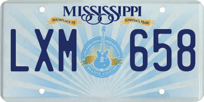 MS license plate LXM658