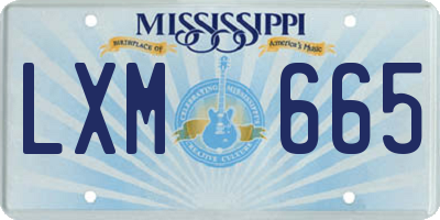 MS license plate LXM665