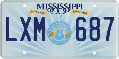 MS license plate LXM687