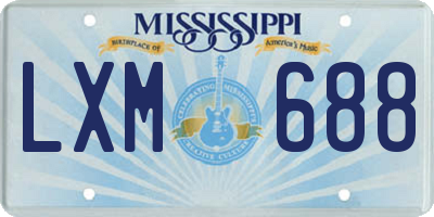 MS license plate LXM688