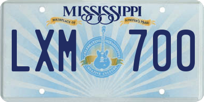 MS license plate LXM700
