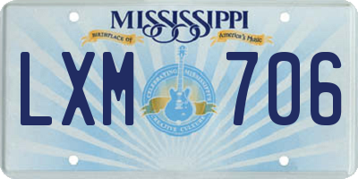 MS license plate LXM706