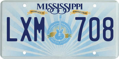 MS license plate LXM708