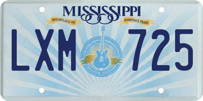 MS license plate LXM725