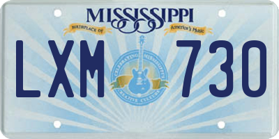 MS license plate LXM730