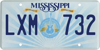 MS license plate LXM732