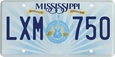 MS license plate LXM750