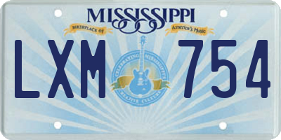 MS license plate LXM754