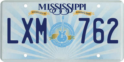 MS license plate LXM762